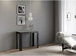 Consola*ITAMOBY Mesa consola extensível 90x40/196 cm Linea Evolution Small Cimento quadro Antracite Cinzento