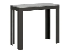 Consola*ITAMOBY Mesa consola extensível 90x40/196 cm Linea Evolution Small Cimento quadro Antracite Cinzento