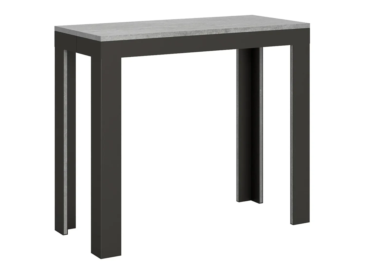 Consola*ITAMOBY Mesa consola extensível 90x40/196 cm Linea Evolution Small Cimento quadro Antracite Cinzento