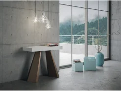 Consola*ITAMOBY Mesa consola extensível 90x40/300 cm Diamante Premium Cinza Branca quadro Urso Branco