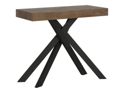 Ityhome Mesa consola extensível 90x40/196 cm Krack Small nogueira pernas antracite^ Consola