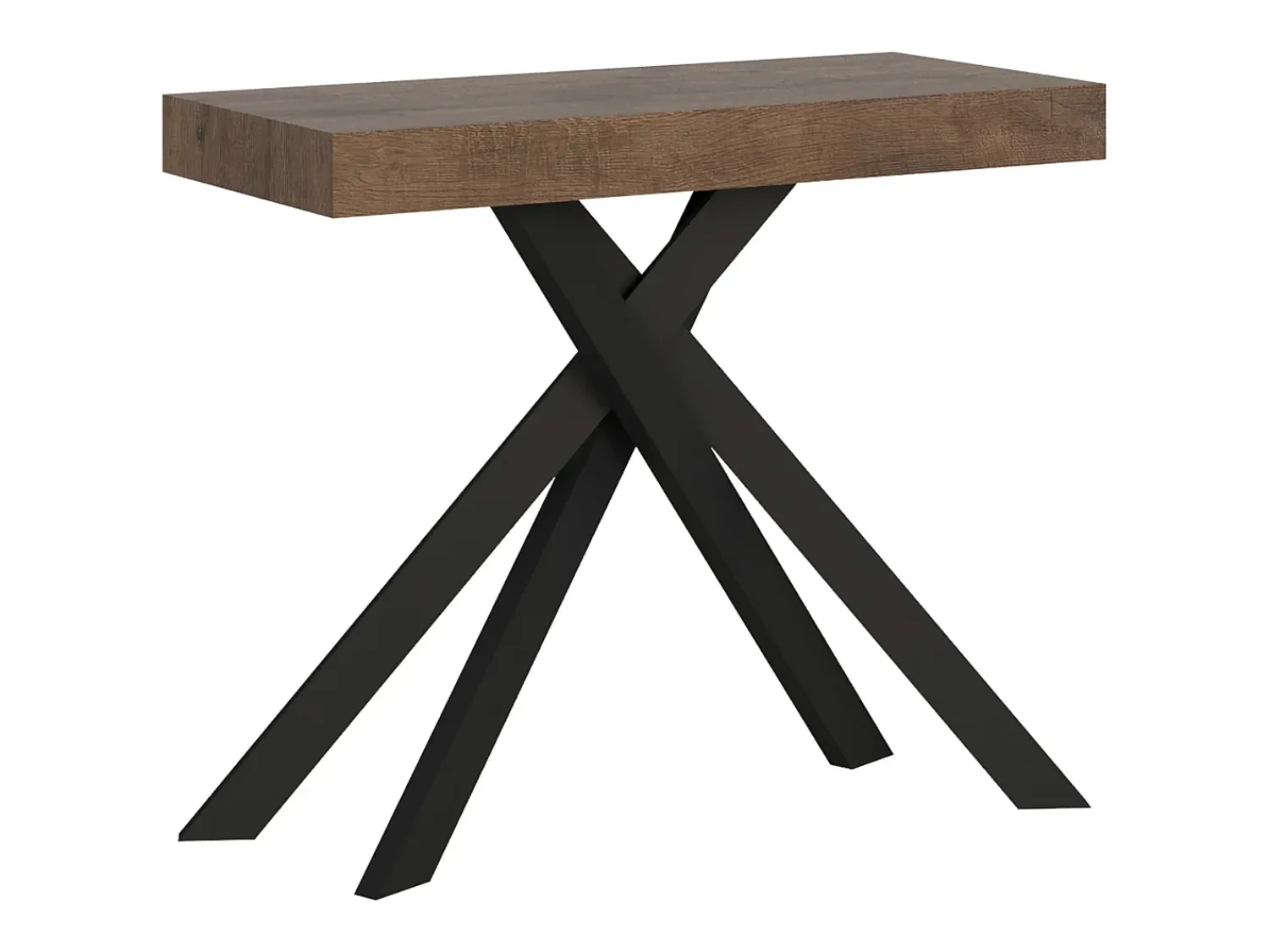 Ityhome Mesa consola extensível 90x40/196 cm Krack Small nogueira pernas antracite^ Consola