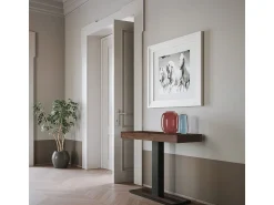 Consola|ITAMOBY Mesa consola extensível 90x40/196 cm Capital Small Nogueira quadro Antracite Natural escuro