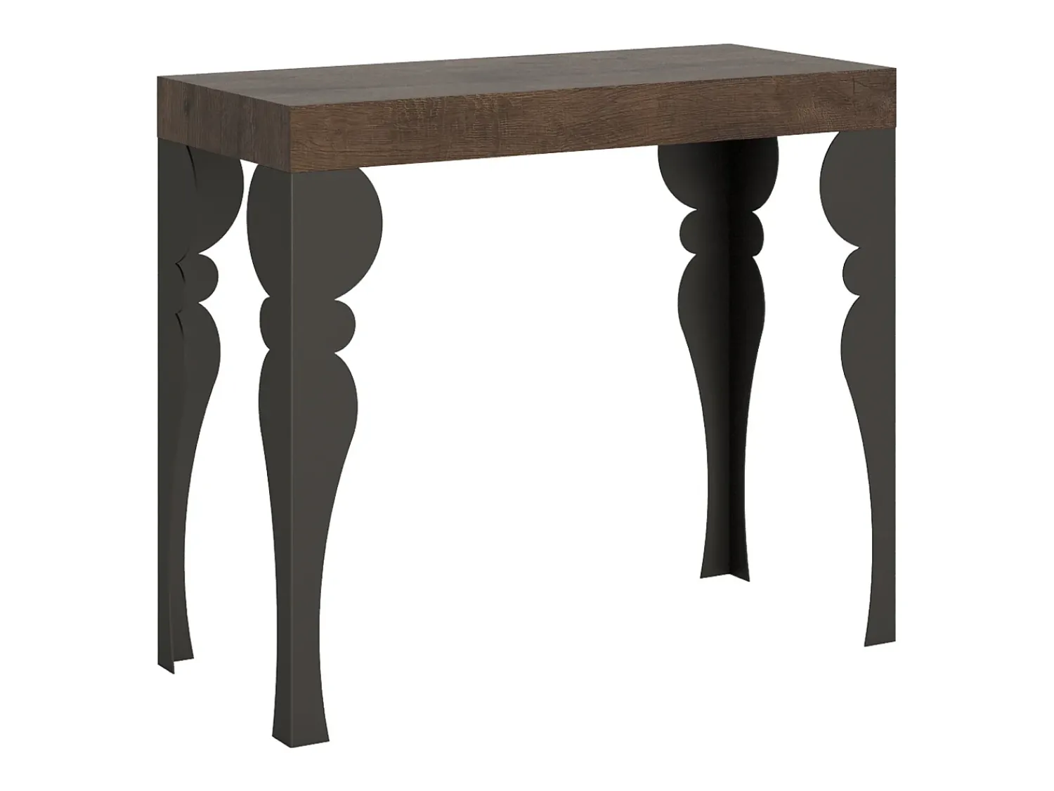 Consola|ITAMOBY Mesa consola extensível 90x40/196 cm Paxon Small Nogueira quadro Antracite Natural escuro