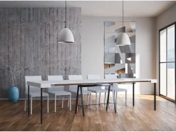 Hot ITAMOBY Mesa consola extensível 90x40/300 cm Banco Evolution Cinza Branca quadro Antracite Branco