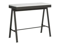 Hot ITAMOBY Mesa consola extensível 90x40/300 cm Banco Evolution Cinza Branca quadro Antracite Branco