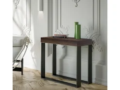 Consola|ITAMOBY Mesa consola extensível 90x40/196 cm Elettra Small Nogueira quadro Antracite Natural escuro