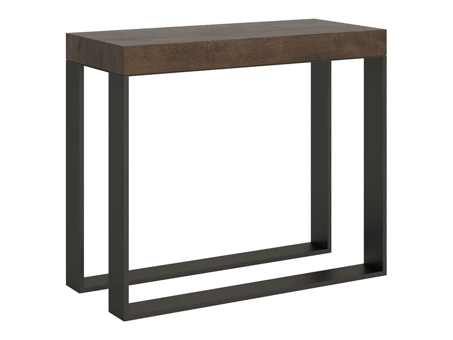 Consola|ITAMOBY Mesa consola extensível 90x40/196 cm Elettra Small Nogueira quadro Antracite Natural escuro