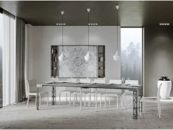 Consola|ITAMOBY Mesa consola extensível 90x40/300 cm Ghibli Cimento quadro Antracite Cinzento