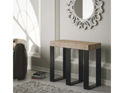 ITAMOBY Mesa consola extensível 90x40/300 cm Sintesi Carvalho Natural quadro Antracite^ Consola