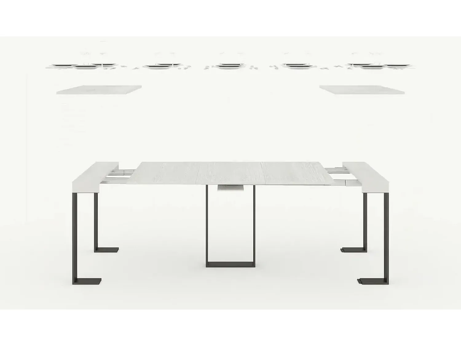 ITAMOBY Mesa consola extensível 90x40/300 cm Sintesi Carvalho Natural quadro Antracite^ Consola