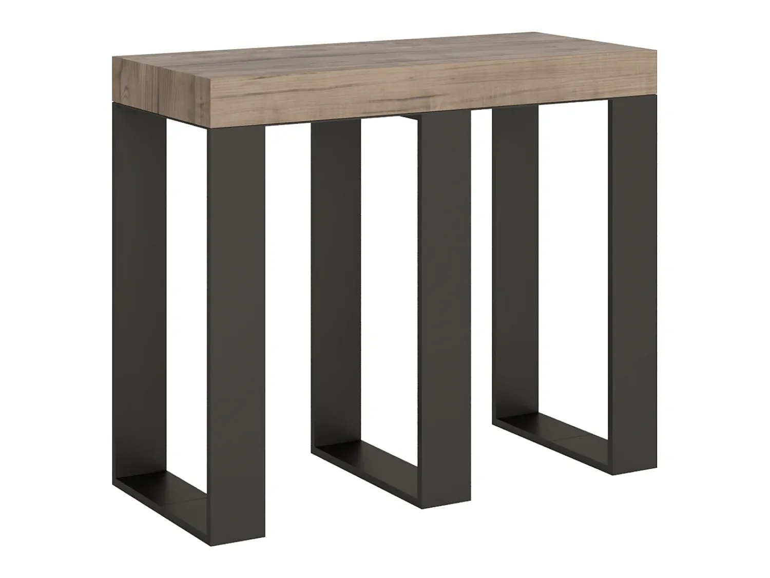 ITAMOBY Mesa consola extensível 90x40/300 cm Sintesi Carvalho Natural quadro Antracite^ Consola