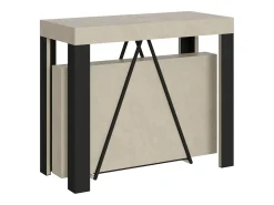 Hot Ityhome Mesa consola extensível 90x40/196 cm Tarax Small caxemira quadro antracite Cinzento