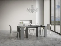 Consola*ITAMOBY Mesa consola extensível 90x42/302 cm Mia Cimento Cinzento