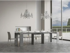 Consola*ITAMOBY Mesa consola extensível 90x42/302 cm Mia Cimento Cinzento