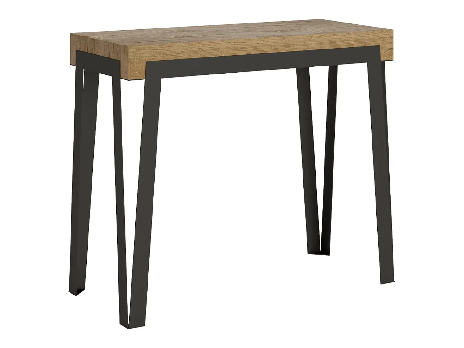 ITAMOBY Mesa consola extensível 90x40/196 cm Rio Small Carvalho Natural quadro Antracite Natural claro