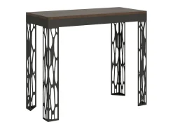 ITAMOBY Mesa consola extensível 90x40/300 cm Ghibli Evolution Nogueira quadro Antracite^ Consola