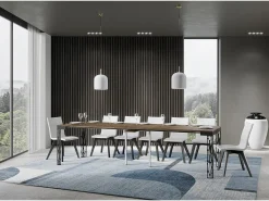 ITAMOBY Mesa consola extensível 90x40/300 cm Ghibli Evolution Nogueira quadro Antracite^ Consola