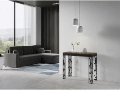 ITAMOBY Mesa consola extensível 90x40/300 cm Ghibli Evolution Nogueira quadro Antracite^ Consola