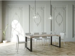 Outlet ITAMOBY Mesa consola extensível 90x40/196 cm Elettra Small Cachemira quadro Antracite Cinzento