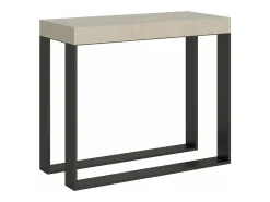 Outlet ITAMOBY Mesa consola extensível 90x40/196 cm Elettra Small Cachemira quadro Antracite Cinzento