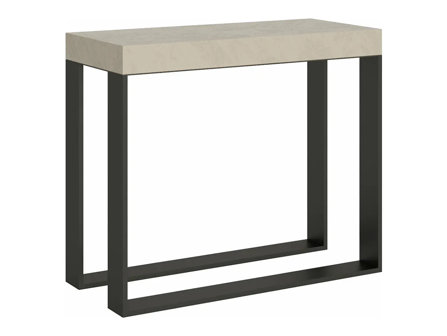 Outlet ITAMOBY Mesa consola extensível 90x40/196 cm Elettra Small Cachemira quadro Antracite Cinzento