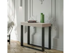Outlet ITAMOBY Mesa consola extensível 90x40/196 cm Elettra Small Cachemira quadro Antracite Cinzento