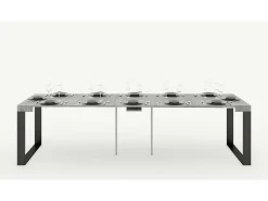 Outlet ITAMOBY Mesa consola extensível 90x40/196 cm Elettra Small Cachemira quadro Antracite Cinzento