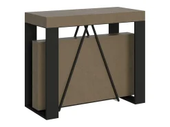 Outlet Ityhome Mesa consola extensível 90x40/196 cm Zamat Small tortora quadro antracite Castanho