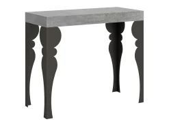 ITAMOBY Mesa consola extensível 90x40/300 cm Paxon Cimento quadro Antracite^ Consola