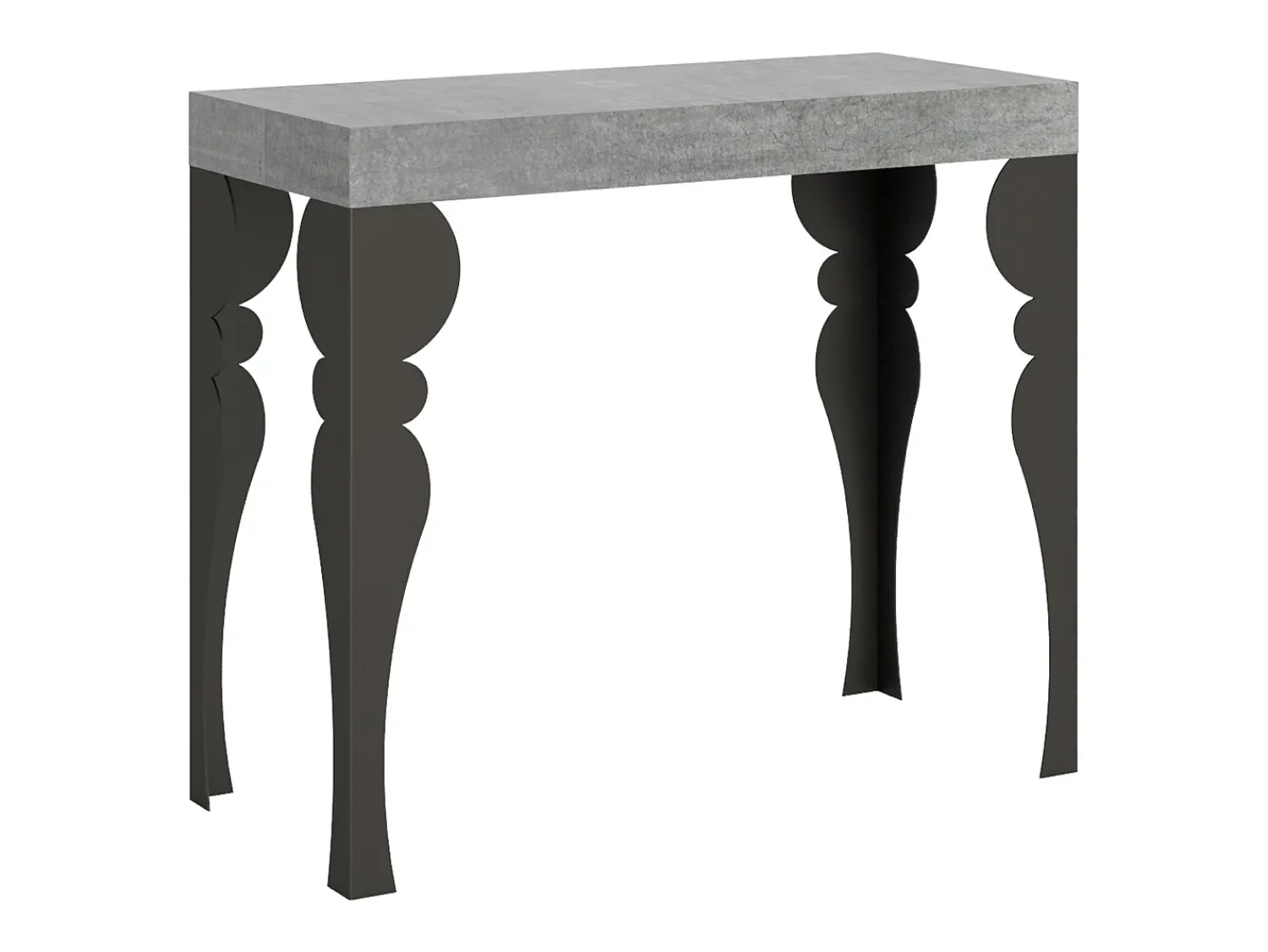 ITAMOBY Mesa consola extensível 90x40/300 cm Paxon Cimento quadro Antracite^ Consola