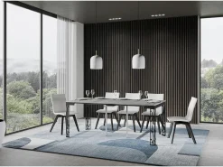 New ITAMOBY Mesa consola extensível 90x40/300 cm Ghibli Evolution Cimento quadro Antracite Cinzento