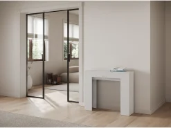 Consola*ITAMOBY Mesa consola extensível 90x25/181 cm Slick Cinza Branca Branco