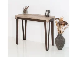 ITAMOBY Mesa consola extensível 90x40/300 cm Rio Carvalho Natural quadro Ferrugem Castanho