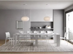 Consola|ITAMOBY Mesa consola extensível 90x42/302 cm Evolve Cinza Branca extensões internas Branco