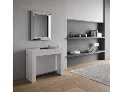 Consola|ITAMOBY Mesa consola extensível 90x42/302 cm Evolve Cinza Branca extensões internas Branco