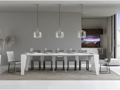 Consola*ITAMOBY Mesa consola extensível 90x40/300 cm Naxy Cinza Branca Branco