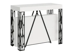 Hot Ityhome Mesa consola extensível 90x40/300 cm Kerpa cinza branca quadro antracite Branco