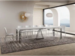 Hot Ityhome Mesa consola extensível 90x40/300 cm Kerpa cinza branca quadro antracite Branco
