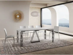 Hot Ityhome Mesa consola extensível 90x40/300 cm Kerpa cinza branca quadro antracite Branco
