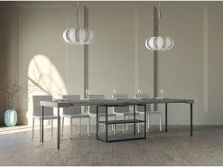 Consola|ITAMOBY Mesa consola extensível 90x40/300 cm Plano Cimento quadro Antracite Cinzento