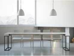 ITAMOBY Mesa consola extensível 90x40/300 cm Epoca Cinza Branca quadro Antracite^ Consola
