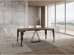 Best Ityhome Mesa consola extensível 90x40/196 cm Riza Small nogueira quadro antracite Castanho