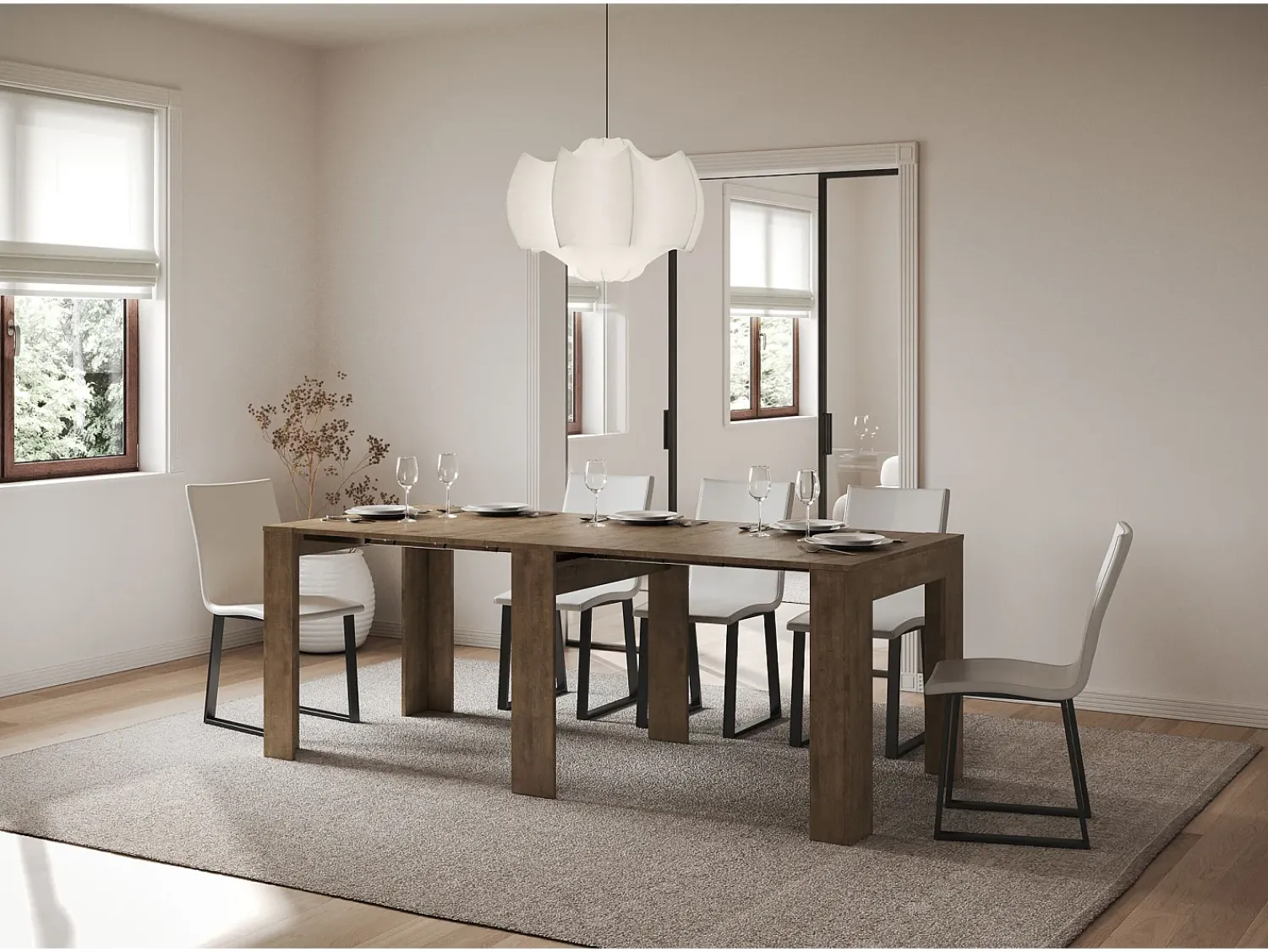 ITAMOBY Mesa consola extensível 90x25/181 cm Slick Nogueira^ Consola