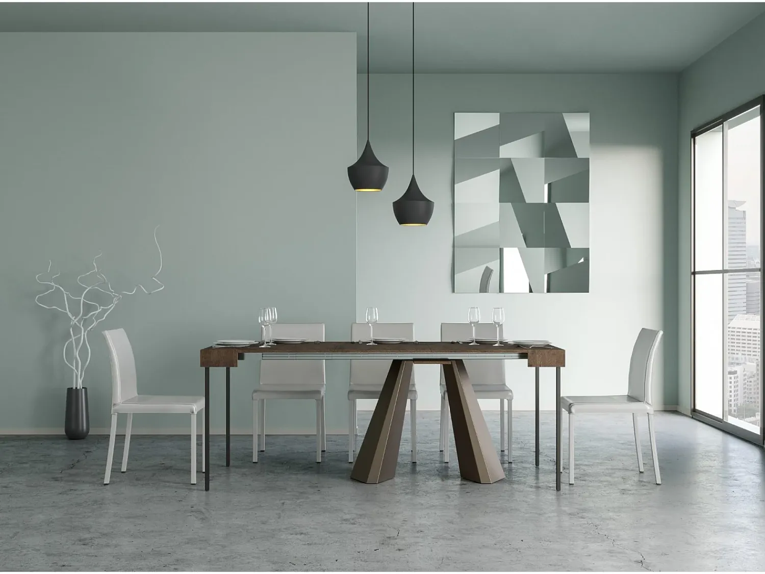 Online ITAMOBY Mesa consola extensível 90x40/300 cm Diamante Nogueira quadro Urso Natural escuro