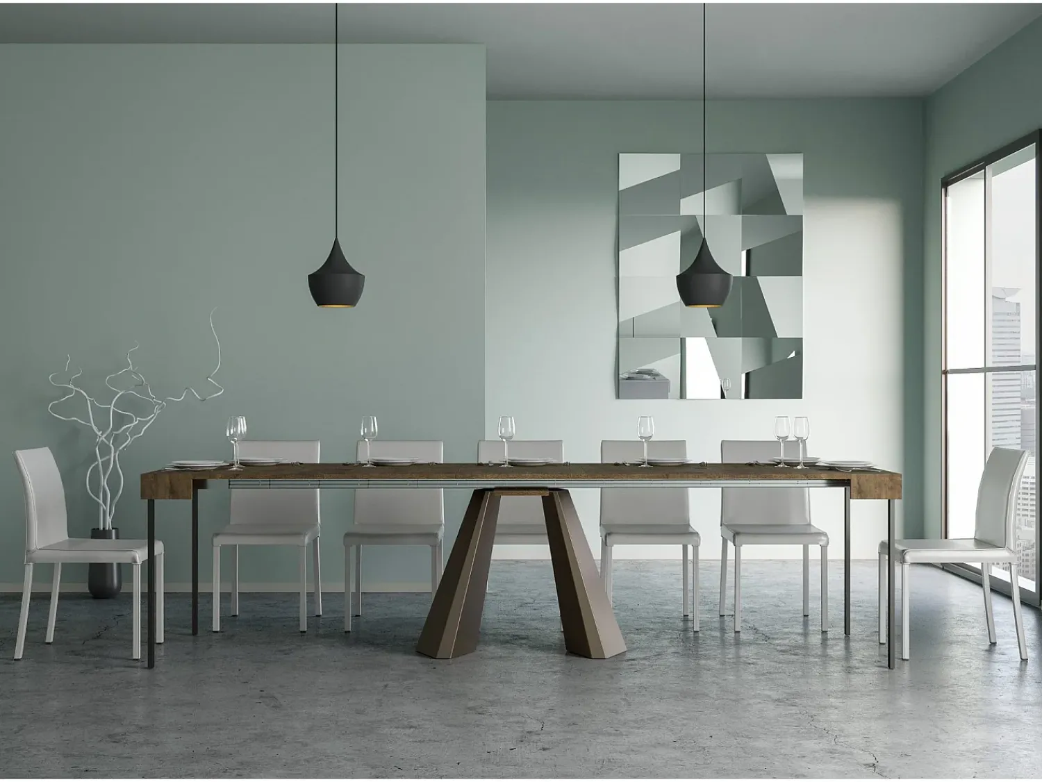 Online ITAMOBY Mesa consola extensível 90x40/300 cm Diamante Nogueira quadro Urso Natural escuro