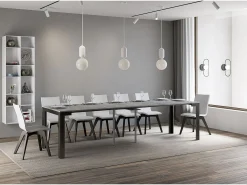 Hot ITAMOBY Mesa consola extensível 90x40/300 cm Linea Evolution Cimento quadro Antracite Cinzento