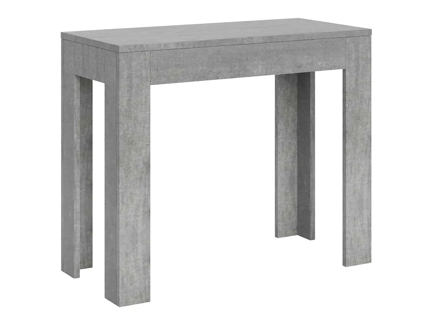 Consola*Ityhome Mesa consola extensível 90x42/302 cm Bora cimento Cinzento