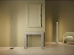 Consola*Ityhome Mesa consola extensível 90x42/302 cm Bora cimento Cinzento
