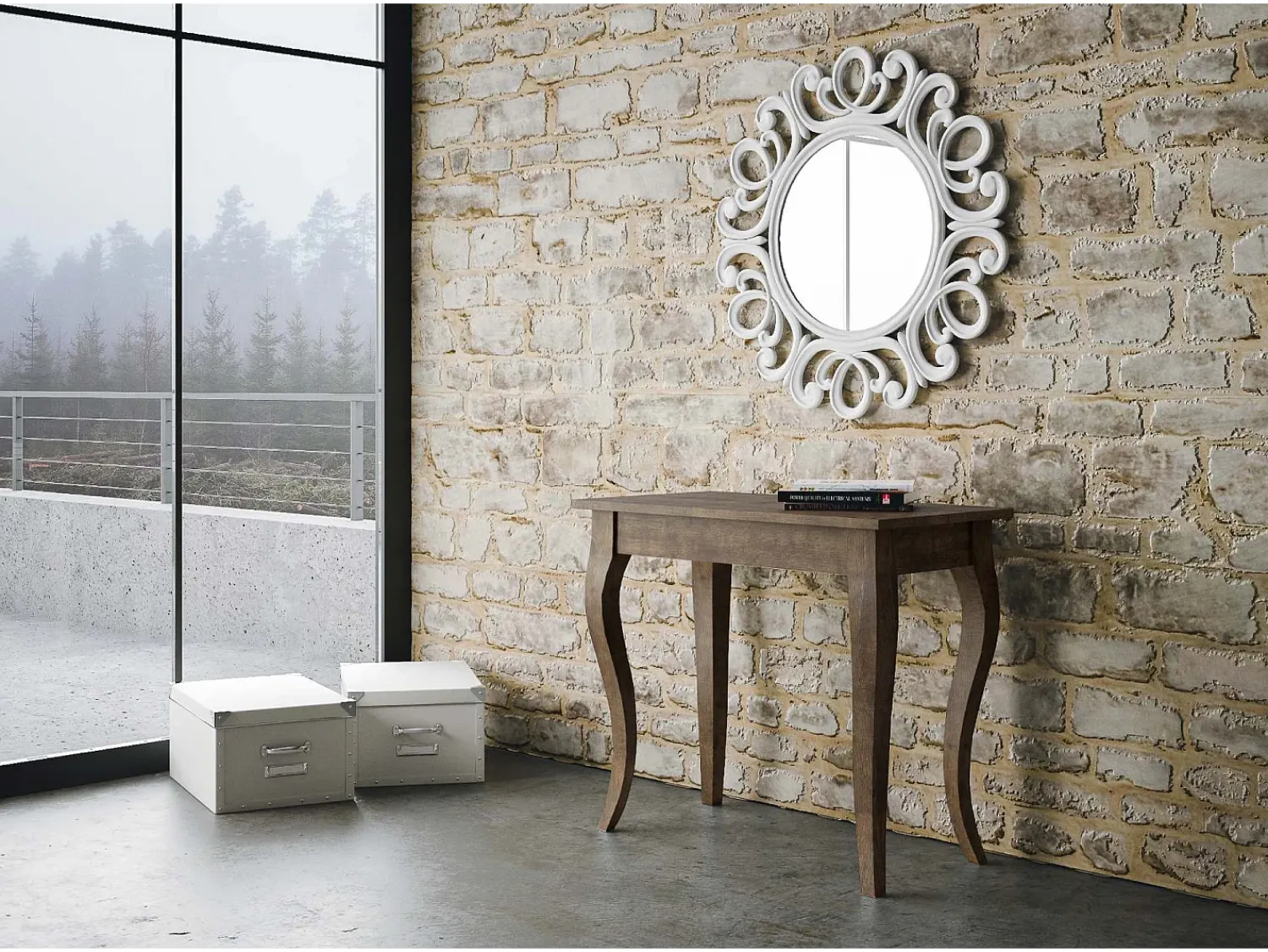 ITAMOBY Mesa consola extensível 90x48/308 cm Olanda Nogueira^ Consola